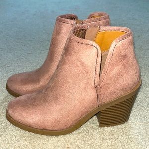 Pink Suede Soda Booties